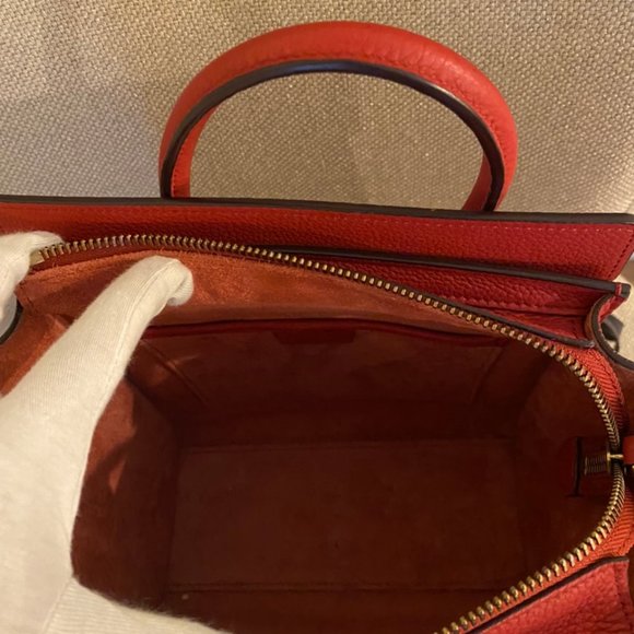 CELINE NANO LUGGAGE RED BAG - Picture 4 of 6